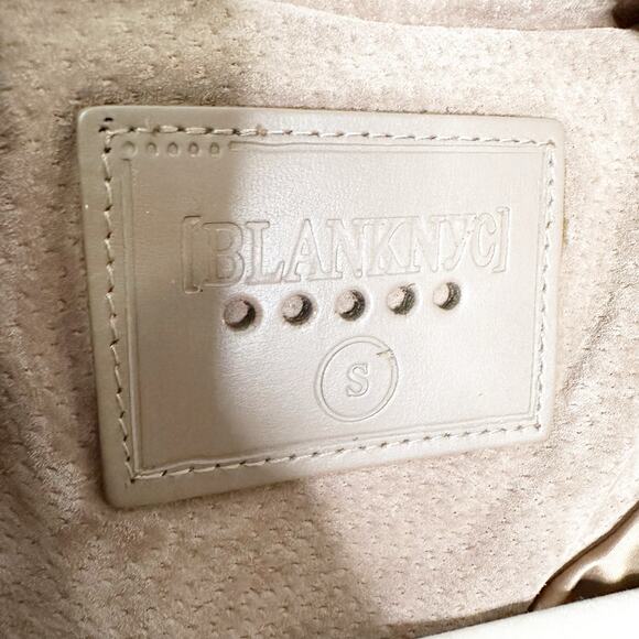 Blank NYC Womens Suede Moto Jacket Cropped Notch Collar Sand Stoner Small NWT - Picture 7 of 13